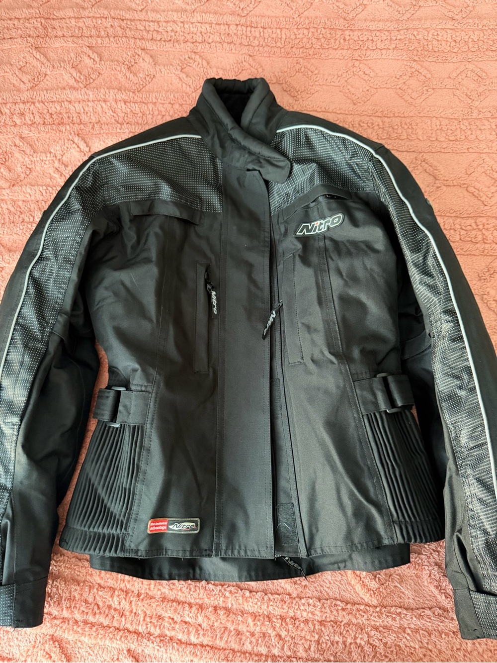 Ladies Nitro Black Motorcycle Jacket - Protective Touring Coat